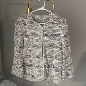 Max Studio Maroon  and White Textured Blazer